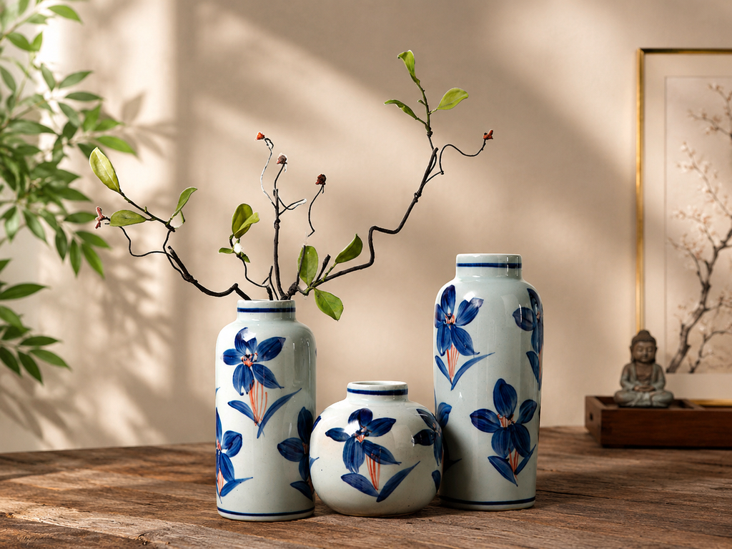Hand-Painted Ceramic Decorative Vase Collection